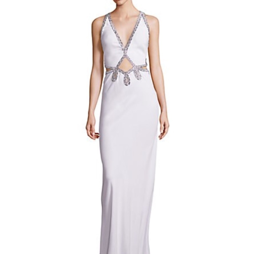 Roberto cavalli embellished white gown